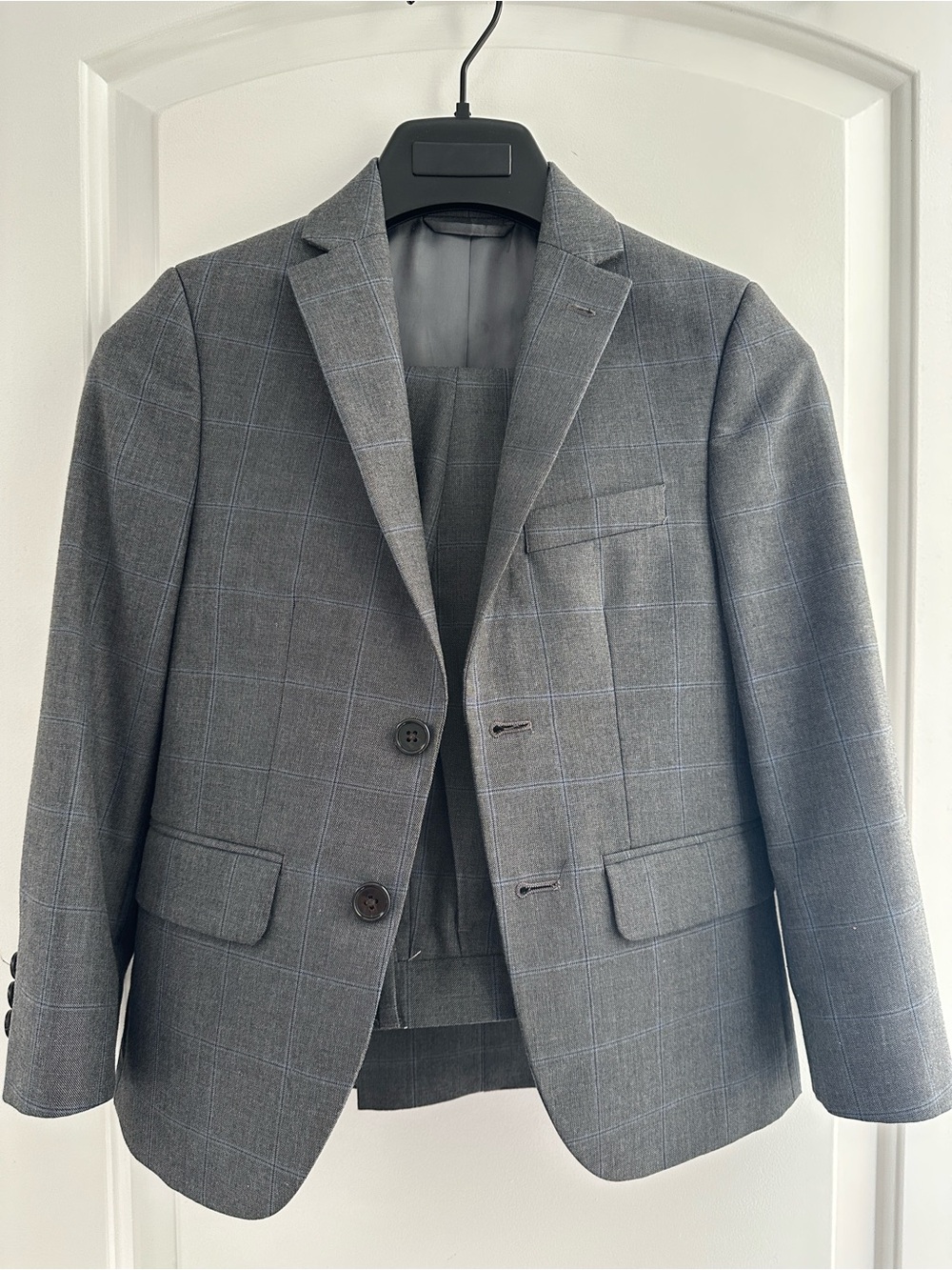 Lauren Ralph Lauren Boys' Gray Windowpane Suit Jacket